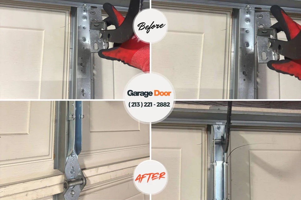 Before and after: garage door repair Wrightsville, GA